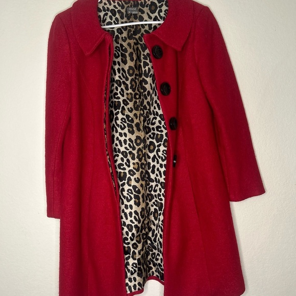 Muse Womens Red Size Wool Blend jacket Size 8 - Picture 2 of 14